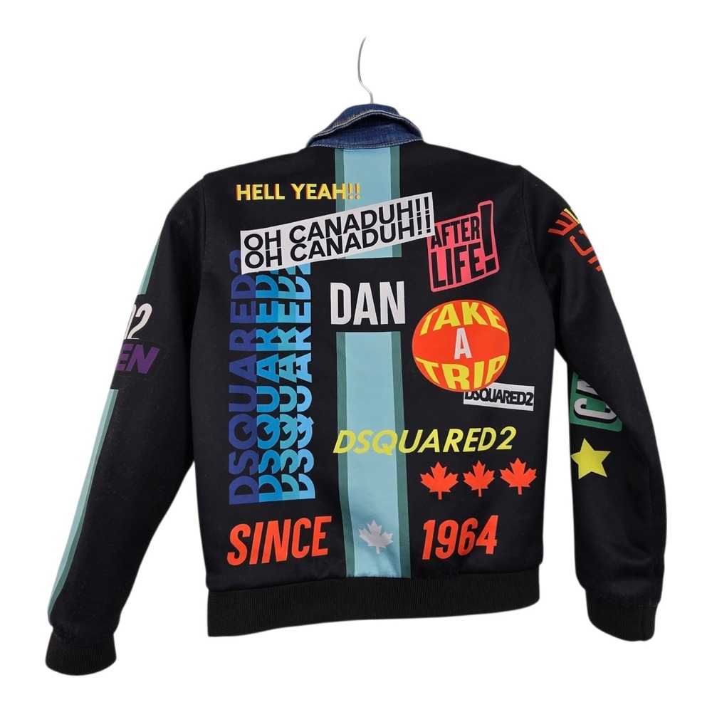 Dsquared2 Denim Graphic Jacket Kids Sz 12 EUC Be f*!@ Kind Canada Caten Italy‎